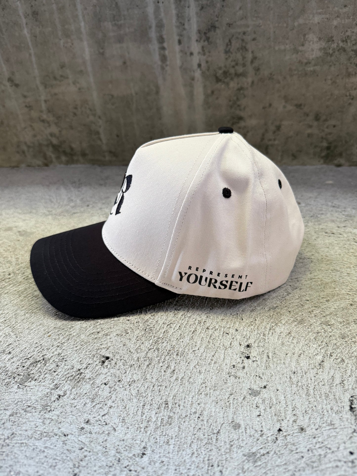 R Logo Hat – Off-White Black Brim (Limited Edition)